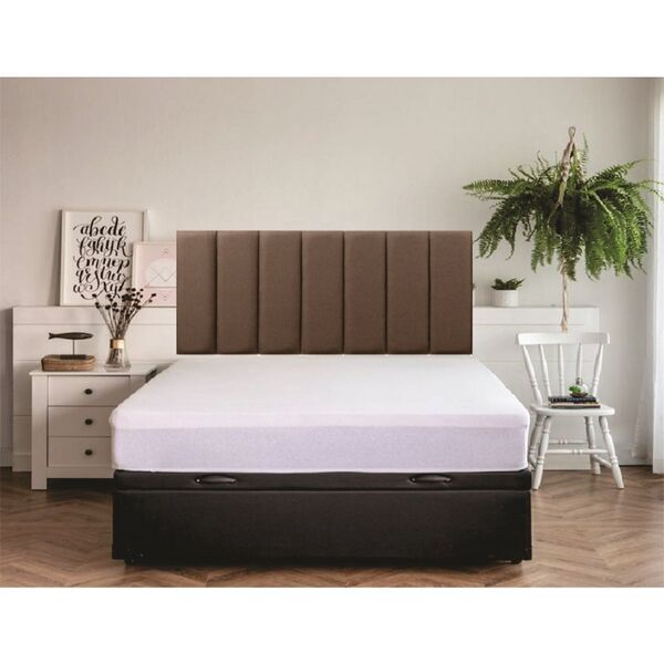 Cabeceira Painel Cama Casal 140 X 60 Cm Linho Marrom