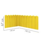 Cabeceira Painel Cama Casal Box Nuvem Suede Sandy 140 Cm Amar