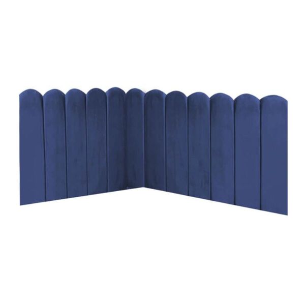 Cabeceira Painel Cama Casal Box Nuvem Suede Sandy 140 Cm Azul
