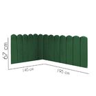 Cabeceira Painel Cama Casal Box Nuvem Suede Sandy 140 Cm Verde
