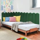 Cabeceira Painel Cama Casal Box Nuvem Suede Sandy 140 Cm Verde