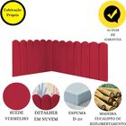 Cabeceira Painel Cama Casal Box Nuvem Suede Sandy 140 Cm Verm