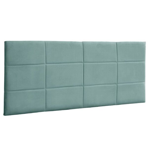 Cabeceira Painel Cama King 193 Cm Raissa Suede Azul Tiffany