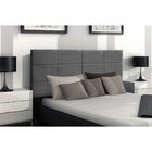 Cabeceira Painel Cama King 193 Cm Raissa Suede Cinza