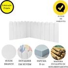 Cabeceira Painel Cama King Box Nuvem Suede Sandy 195 Cm Branco