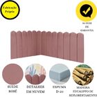 Cabeceira Painel Cama King Box Nuvem Suede Sandy 195 Cm Rosê