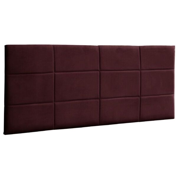 Cabeceira Painel Cama Solteiro 100 Cm Raissa Suede Marsala