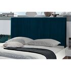 Cabeceira Painel Cama Viúva 120cm Vitória Suede Azul Marinho
