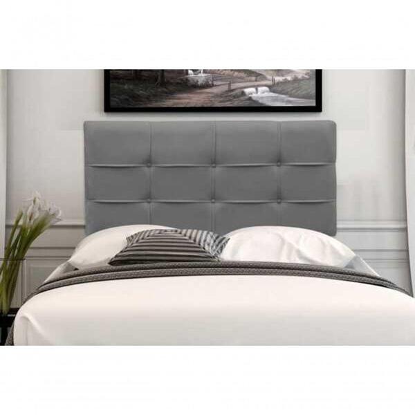 Cabeceira Painel Camila Casal Suede Cinza 1,40x122cm