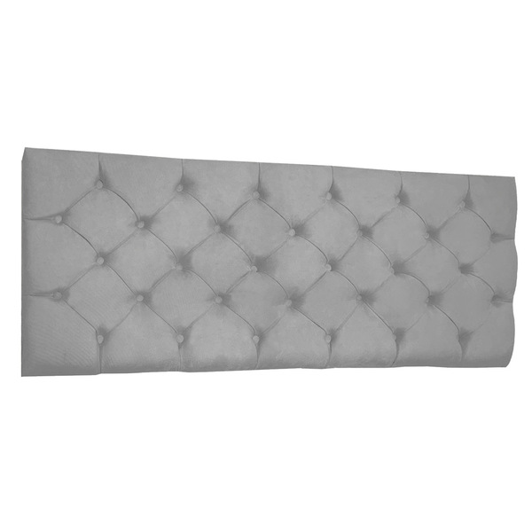 Cabeceira Painel Capitonê King 1 95m Jade Suede Cinza - Palla