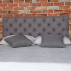 Cabeceira Painel Capitonê Linho Cinza Casal 140 X 60 Rbl