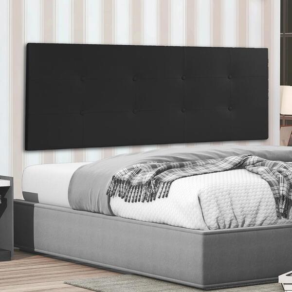 Cabeceira Painel Casal 1,40m Berlim Material Sintético Preto