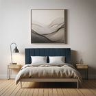 Cabeceira Painel Casal 1,40m Londres Veludo Azul Marinho Dal