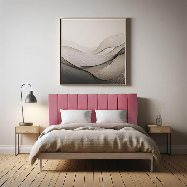 Cabeceira Painel Casal 1,40m Londres Veludo Rosa Dal Poz Esto