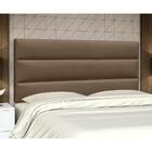 Cabeceira Painel Casal 145cm Grécia Suede D05 Marrom Chocolate