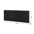Cabeceira Painel Casal Capitonê Veludo Preto Paris 1,40m