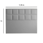 Cabeceira Painel Casal Estofada Cinza 1,38m Trezire