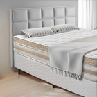 Cabeceira Painel Casal Estofada Cinza 1,38m Trezire