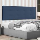 Cabeceira Painel Casal King 1,95m Berlim Suede Azul Marinho D