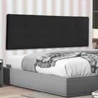Cabeceira Painel Casal King 1,95m Berlim Suede Preto Dal Poz