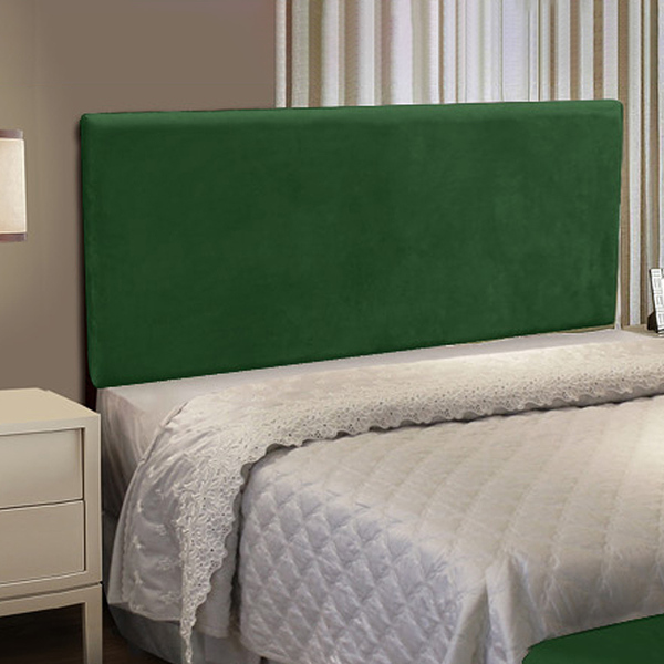 Cabeceira Painel Clean Para Cama Box Casal 140cm Suede Verde