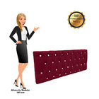 Cabeceira Painel Cristal Para Cama Box Casal 140 Cm Suede Vin