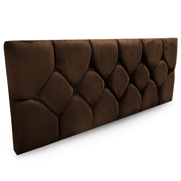 Cabeceira Painel De Camas Box Casal Estofada Kasi Marrom