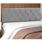 Cabeceira Painel De Camas Box Queen Estofada Kasi Cinza