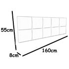 Cabeceira Painel De Camas Box Queen Estofada Lari Cinza