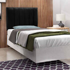 Cabeceira Painel De Camas Box Solteiro Estofada Laura Preto