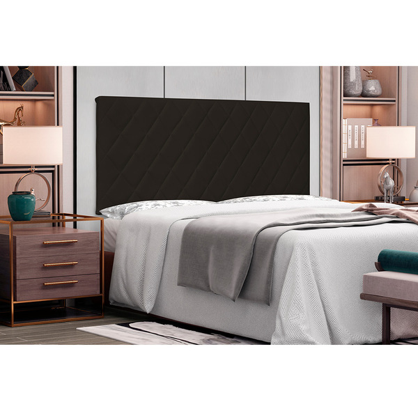 Cabeceira Painel Dubai Para Cama Box Casal 140 Cm Corino Marr