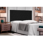 Cabeceira Painel Dubai Para Cama Box King 195 Cm Corino Preto