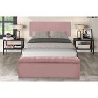 Cabeceira Painel E Calçadeira Baú 158 Cm Vitória Veludo Rosê