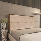 Cabeceira Painel Havana Para Cama Box Queen 160 Cm Suede Bege