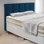 Cabeceira Painel King Estofada Azul 1,93m Trezire