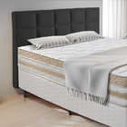 Cabeceira Painel King Estofada Preto 1,93m Trezire