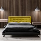 Cabeceira Painel King Veneza Luxor 10 Suede Liso Amarelo 195