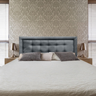 Cabeceira Painel King Veneza Luxor 10 Suede Liso Cinza 195 X