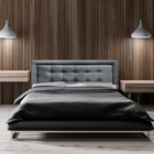 Cabeceira Painel King Veneza Luxor 10 Suede Liso Cinza 195 X