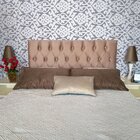 Cabeceira Painel Luna Suede Liso Mascavo Strass 195 X 60