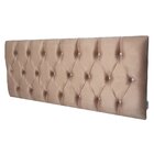 Cabeceira Painel Luna Suede Liso Mascavo Strass 195 X 60