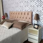 Cabeceira Painel Luna Suede Liso Mascavo Strass 90 X 60