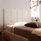 Cabeceira Painel Million Cama Box Solteiro 0,90 Bege Areia