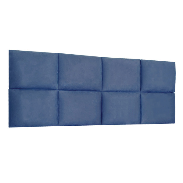 Cabeceira Painel Modulada Casal 1 40m Lorena Suede Azul Marin