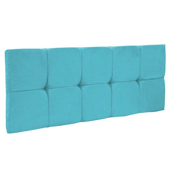 Cabeceira Painel Nina Para Cama Box Casal 140 Cm Suede Azul T