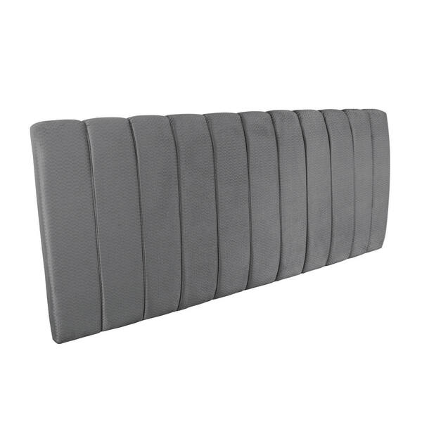 Cabeceira Painel Olivia King 195 Cm Veludo Grafite Trabalhado