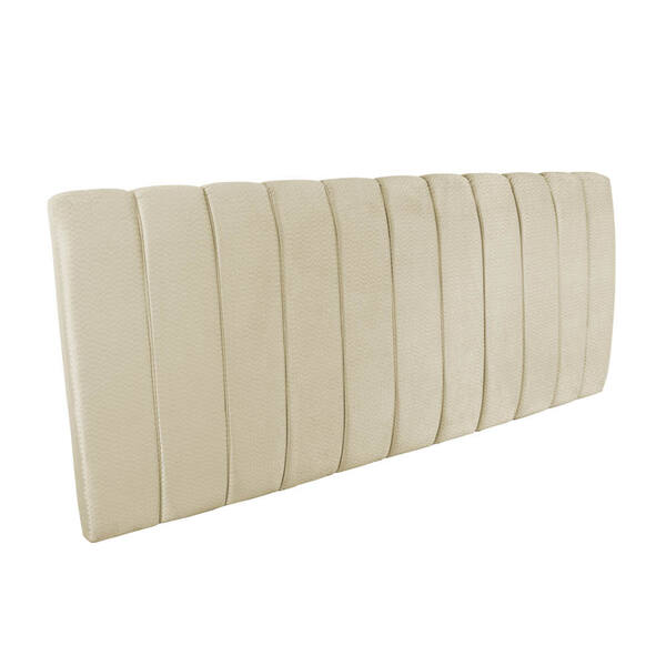 Cabeceira Painel Olivia King 195 Cm Veludo Off White Trabalha