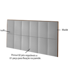 Cabeceira Painel Queen Estofada Cinza 1,58m Wingerd