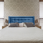 Cabeceira Painel Queen Veneza Luxor 10 Suede Liso Azul Royal
