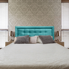 Cabeceira Painel Queen Veneza Luxor 10 Suede Liso Azul Turque